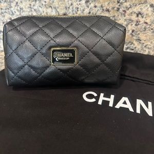 Authentic Chanel leather Makeup Pouch